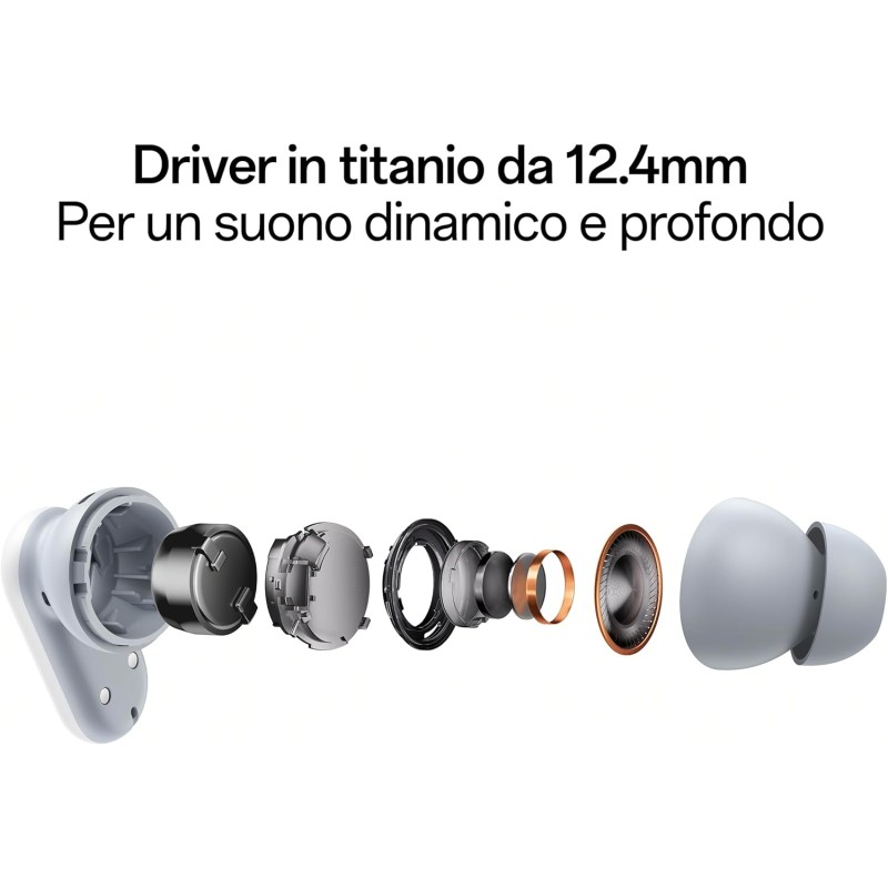 OPPO Enco Buds2 Pro Auricolari True Wireless, Autonomia 38h, Driver da 12.4mm, Bluetooth 5.3, Raggio 10m, Controlli Touch, Cancellazione del rumore IA, Android e iOS, IP55, [Versione Italiana],White - Pro White