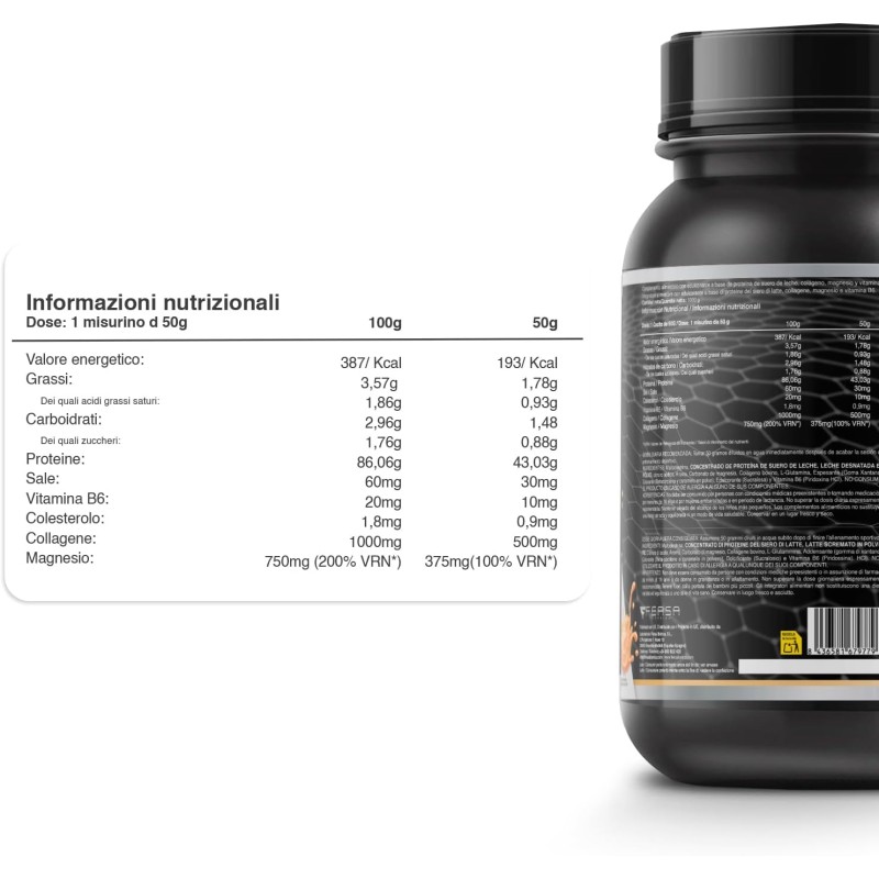 Healthy FUSION Whey protein 100% pura | Proteine Whey + Collagene + Magnesio | Proteine del siero di Latte isolate per lo sviluppo muscolare | Massa muscolare pulita | 1000 g caramello salato Healthy FUSION Whey protein 100% pura | Proteine Whey + Collagene + Magnesio | Proteine del siero di Latte isolate per lo sviluppo muscolare | Massa muscolare pulita | 1000 g caramello salato