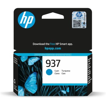 HP 937 4S6W2NE, Cartuccia Originale HP da 800 Pagine, Compatibile con le Stampanti HP OfficeJet Pro 9110, 9120, 9130, 9720 e 9730, Ciano - Ciano