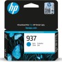 HP 937 4S6W2NE, Cartuccia Originale HP da 800 Pagine, Compatibile con le Stampanti HP OfficeJet Pro 9110, 9120, 9130, 9720 e 9730, Ciano - Ciano