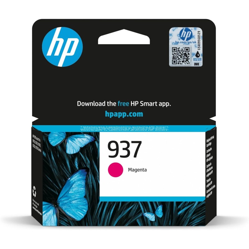 HP 937 4S6W3NE, Cartuccia Originale HP da 800 Pagine, Compatibile con le Stampanti HP OfficeJet Pro 9110, 9120, 9130, 9720 e 9730, Magenta - Magenta