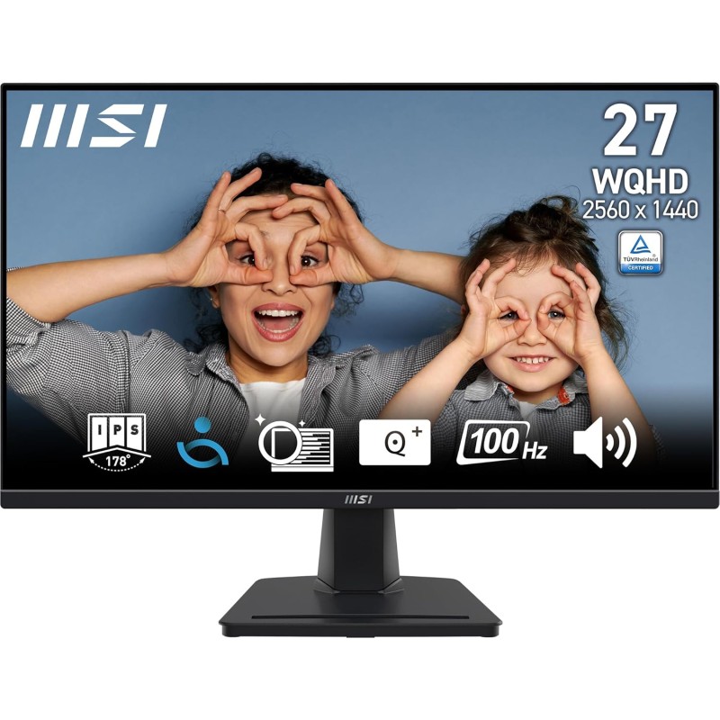 MSI PRO MP275Q Monitor 27" WQHD - 2560 x 1440, Pannello IPS, 100 Hz, Schermo Anti-affaticamento, Altoparlanti integrati, inclinazione Regolabile - HDMI 2.0b, DP 1.2a - 27" Nero MSI PRO MP275Q Monitor 27" WQHD - 2560 x 1440, Pannello IPS, 100 Hz, Schermo Anti-affaticamento, Altoparlanti integrati, inclinazione Regolabile - HDMI 2.0b, DP 1.2a - 27" Nero