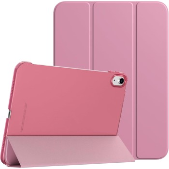 TiMOVO Cover Custodia Compatibile con iPad (A16) 11 Generazione 11 Pollici 2025/iPad 10 Generazione 10,9" 2022, Retro in PC Rigido Semi-Trasparente, Auto Sveglia/Sonno, Rosa Fondente - Rosa Fondente