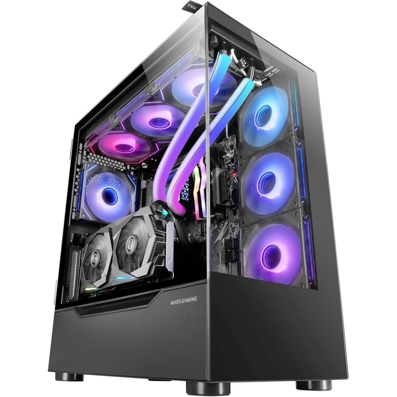 Mars Gaming MC-ULT, Case Gaming Custom XXL E-ATX, Doppio Vetro Temperato Senza Cornice a 90° + Porta Laterale, Supporto Completo Raffreddamento a Liquido, Design Doppia Camera Verticale, Nero Mars Gaming MC-ULT, Case Gaming Custom XXL E-ATX, Doppio Vetro Temperato Senza Cornice a 90° + Porta Laterale, Supporto Completo Raffreddamento a Liquido, Design Doppia Camera Verticale, Nero