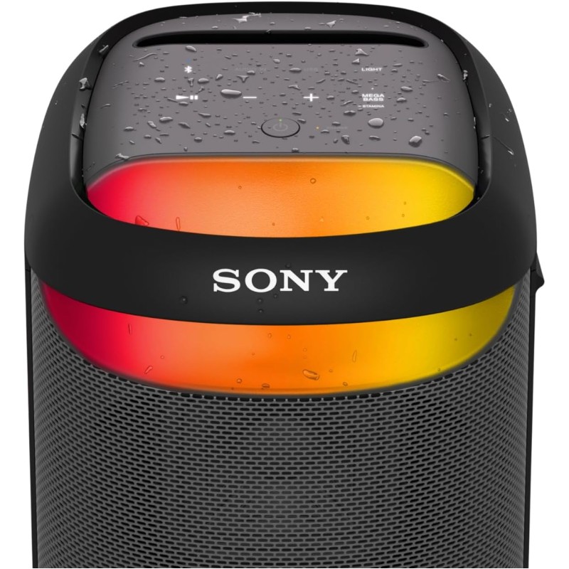 Sony SRS-XV500 Altoparlante Wireless Bluetooth per feste con suono potente e MEGA BASS - Durata batteria 25 ore, portatile, per interni ed esterni, classificazione IPX4, illuminazione, karaoke - Nero