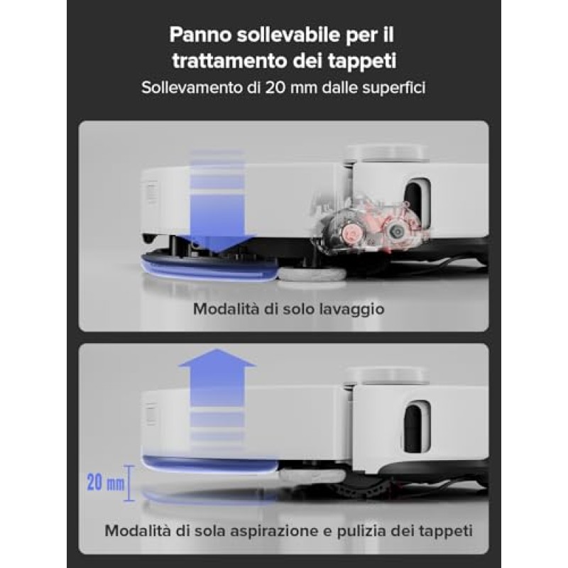roborock S8 MaxV Ultra Robot Aspirapolvere e Lavapavimenti, RockDock Ultra 8-in-1 Stazione Autopulente, Distributore Auto di Detersivo, 10000Pa, Reactive AI 2.0, Lavaggio Mocio ad Acqua Calda - S8 Maxv Ultra Bianco