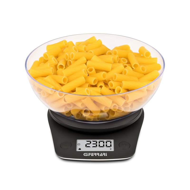 G3 Ferrari G20161 Equa Bilancia da cucina, Ciotola 2L, display retroilluminato, 0,1 gr/Kg, Sensore ad alta precisione - Nero opaco G3 Ferrari G20161 Equa Bilancia da cucina, Ciotola 2L, display retroilluminato, 0,1 gr/Kg, Sensore ad alta precisione - Nero opaco