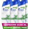 Head & Shoulders Shampoo Antiforfora Menthol Fresh 6X250ml Uso Quotidiano. Fino al 100% Protezione dalla Forfora. Clinicamente Testato. Tutti i Tipi di Cute e Capelli. Sensazione di Freschezza Head & Shoulders Shampoo Antiforfora Menthol Fresh 6X250ml Uso Quotidiano. Fino al 100% Protezione dalla Forfora. Clinicamente Testato. Tutti i Tipi di Cute e Capelli. Sensazione di Freschezza