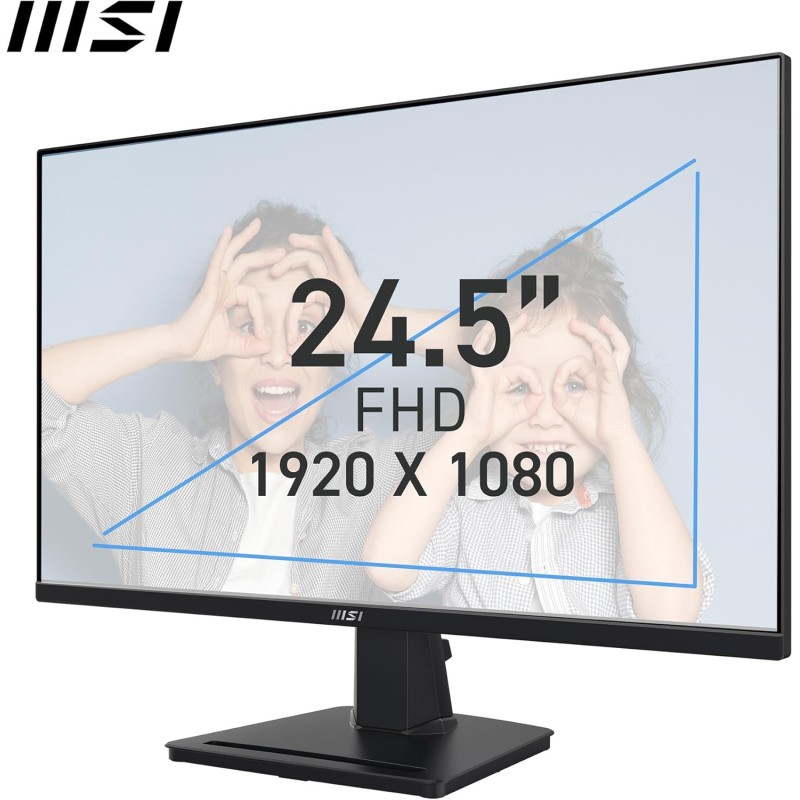 MSI PRO MP252 Monitor 24,5" - FHD IPS (1920 x 1080), 100 Hz, schermo Eye-Friendly, altoparlanti integrati, inclinabile, HDMI 1.4b, D-Sub (VGA) - 25" Nero MSI PRO MP252 Monitor 24,5" - FHD IPS (1920 x 1080), 100 Hz, schermo Eye-Friendly, altoparlanti integrati, inclinabile, HDMI 1.4b, D-Sub (VGA) - 25" Nero
