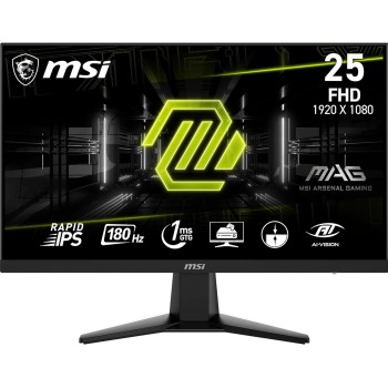 MSI MAG 256F Monitor Gaming 24,5" FHD - Pannello IPS Rapid (1920 x 1080), 180 Hz / 1ms GtG, 127% sRGB, Design senza cornice, HDR Ready - DisplayPort 1.2a, HDMI™ CEC, Nero - 180 Hz