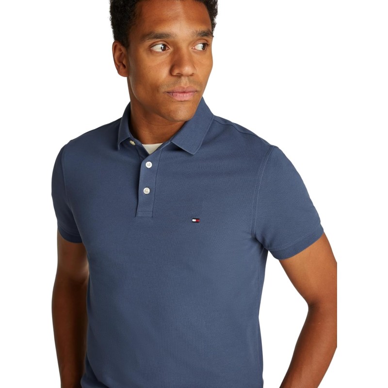 Tommy Hilfiger Uomo Maglietta Polo Maniche Corte 1985 Slim Fit - S Blu (Aegean Sea) Tommy Hilfiger Uomo Maglietta Polo Maniche Corte 1985 Slim Fit - S Blu (Aegean Sea)