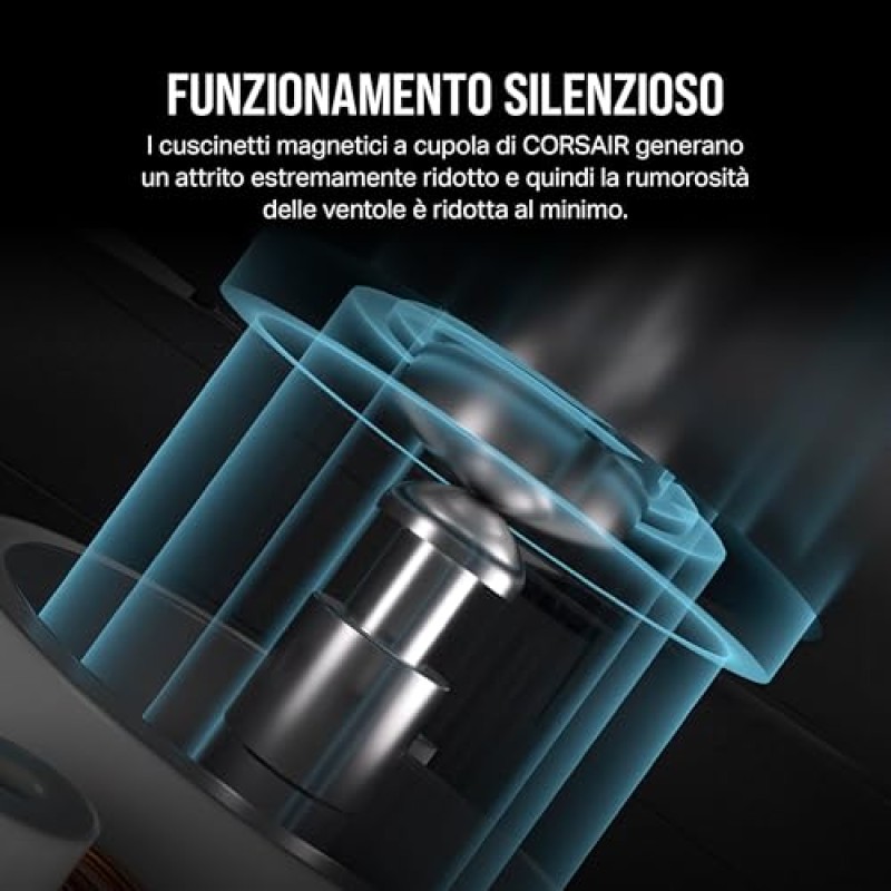 CORSAIR iCUE LINK RX120 RGB 120 mm Ventole PWM con Hub di Sistema iCUE LINK - Cuscinetto a Cupola Magnetica - Confezione Tripla - Nero - 3 x 120mm Nero CORSAIR iCUE LINK RX120 RGB 120 mm Ventole PWM con Hub di Sistema iCUE LINK - Cuscinetto a Cupola Magnetica - Confezione Tripla - Nero - 3 x 120mm Nero