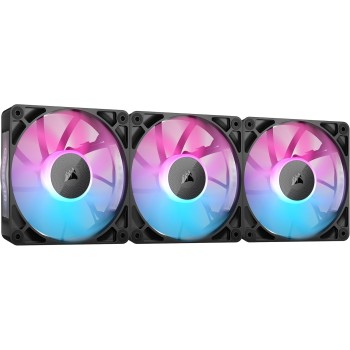 CORSAIR iCUE LINK RX120 RGB 120 mm Ventole PWM con Hub di Sistema iCUE LINK - Cuscinetto a Cupola Magnetica - Confezione Tripla - Nero - 3 x 120mm Nero