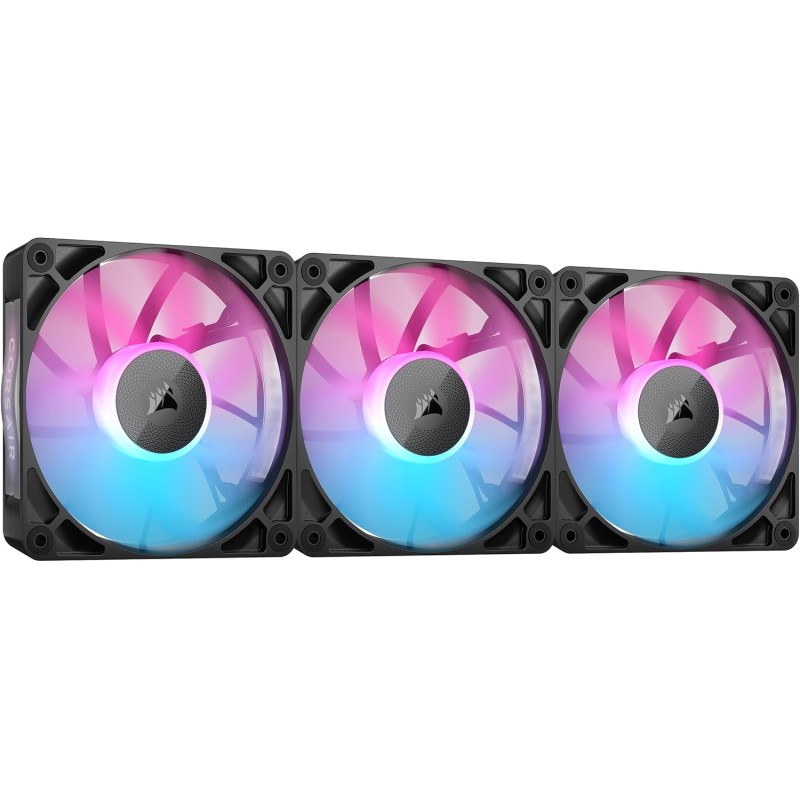 CORSAIR iCUE LINK RX120 RGB 120 mm Ventole PWM con Hub di Sistema iCUE LINK - Cuscinetto a Cupola Magnetica - Confezione Tripla - Nero - 3 x 120mm Nero CORSAIR iCUE LINK RX120 RGB 120 mm Ventole PWM con Hub di Sistema iCUE LINK - Cuscinetto a Cupola Magnetica - Confezione Tripla - Nero - 3 x 120mm Nero
