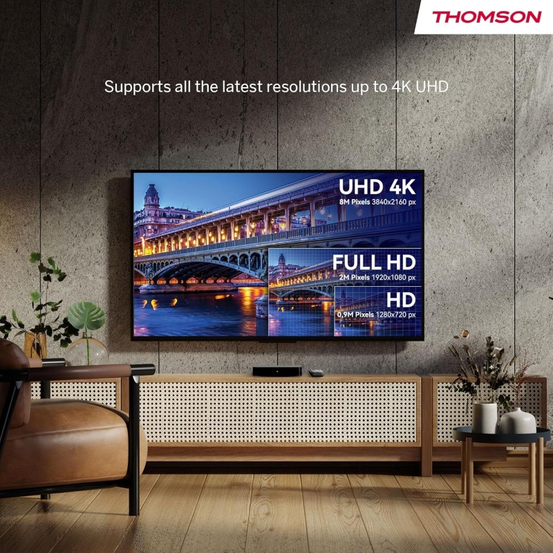 Thomson Streaming Box 240, 4K UHD, Google TV, Google Voice Control, Wifi, Googlecast built-in Thomson Streaming Box 240, 4K UHD, Google TV, Google Voice Control, Wifi, Googlecast built-in