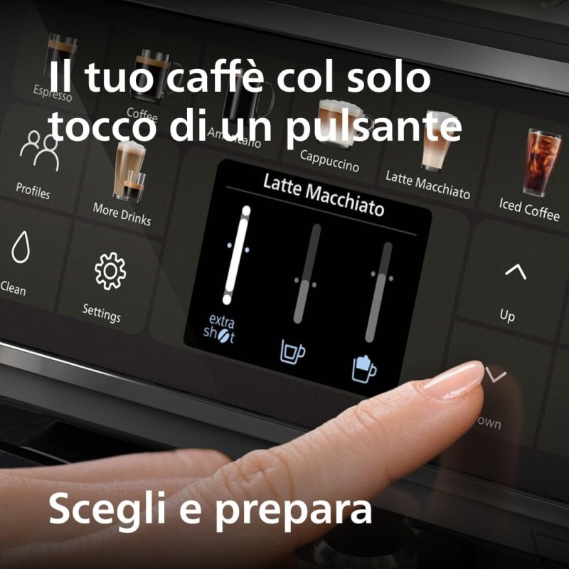 Philips Serie 5500 Macchina per Espresso Completamente Automatica - 20 Caffè Caldi e Con Ghiaccio, Sistema LatteGo Veloced da Pulire, 40% Più Silenziosa con SilentBrew, QuickStart, Grigio (EP5544/50) - 20 bevande Grigio