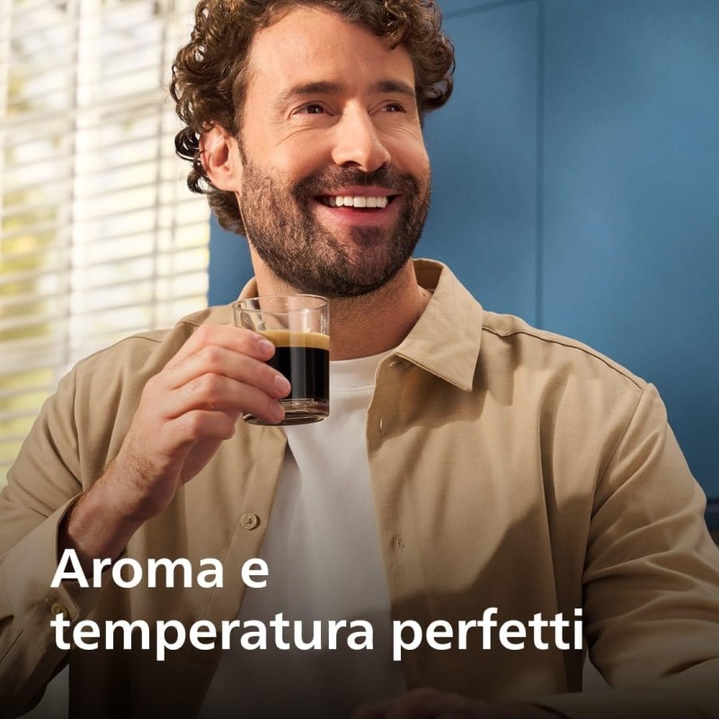 Philips Serie 5500 Macchina per Espresso Completamente Automatica - 20 Caffè Caldi e Con Ghiaccio, Sistema LatteGo Veloced da Pulire, 40% Più Silenziosa con SilentBrew, QuickStart, Grigio (EP5544/50) - 20 bevande Grigio