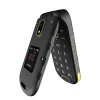 flip phone HAMMER DIG LTE 4G Robusto, 2 schermi, simlock-free, doppia SIM, senza contratto, 1200 mAh, 4G/LTE, impermeabile IP68 - nero