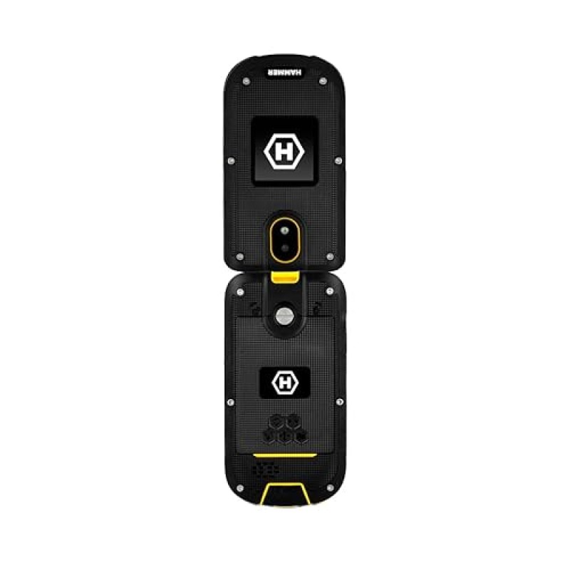 flip phone HAMMER DIG LTE 4G Robusto, 2 schermi, simlock-free, doppia SIM, senza contratto, 1200 mAh, 4G/LTE, impermeabile IP68 - nero