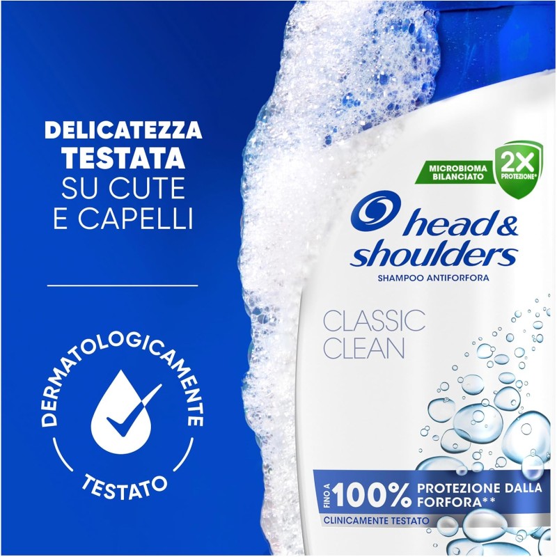 Head & Shoulders Classic Clean Shampoo Antiforfora 250ml per Uso Quotidiano. Fino al 100% Protezione dalla Forfora. Clinicamente Testato. Per Tutti i Tipi di Cute e Capelli. Sensazione di Freschezza - 250 ml (Confezione da 1) White Head & Shoulders Classic Clean Shampoo Antiforfora 250ml per Uso Quotidiano. Fino al 100% Protezione dalla Forfora. Clinicamente Testato. Per Tutti i Tipi di Cute e Capelli. Sensazione di Freschezza - 250 ml (Confezione da 1) White