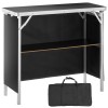 VEVOR Bancone Fieristico Portatile Pieghevole, 975 x 385 x 870 mm Tavolino Espositivo, Servizio Esterno Tavolo da Bar, Reception Con Ripiano, Nero - 97 x 38 x 87 cm