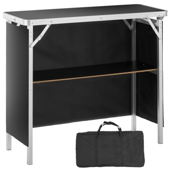 VEVOR Bancone Fieristico Portatile Pieghevole, 975 x 385 x 870 mm Tavolino Espositivo, Servizio Esterno Tavolo da Bar, Reception Con Ripiano, Nero - 97 x 38 x 87 cm VEVOR Bancone Fieristico Portatile Pieghevole, 975 x 385 x 870 mm Tavolino Espositivo, Servizio Esterno Tavolo da Bar, Reception Con Ripiano, Nero - 97 x 38 x 87 cm