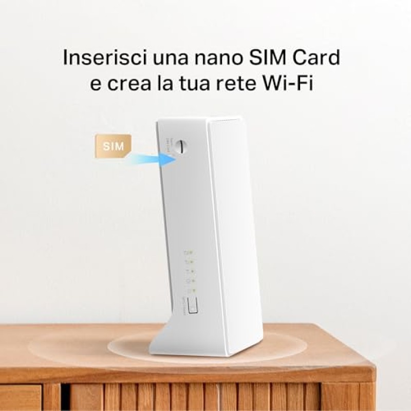 Mercusys TP-Link MB130-4G Cat4 AC1200Mbps Router 4G LTE Wireless Dual-Band, Router WiFi con Sim, Porta LAN/WAN, Modem 4G Sim, Senza Configurazione, Antenne Interne, VPN, Porte Antenna Esterna
