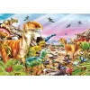 Clementoni - 25768 - Supercolor Puzzle - Land of Dinosaurs - 104 Pezzi - Puzzle Bambini 6 Anni, Puzzle Animali, Dinosauri, Illustrazione, Made In Italy