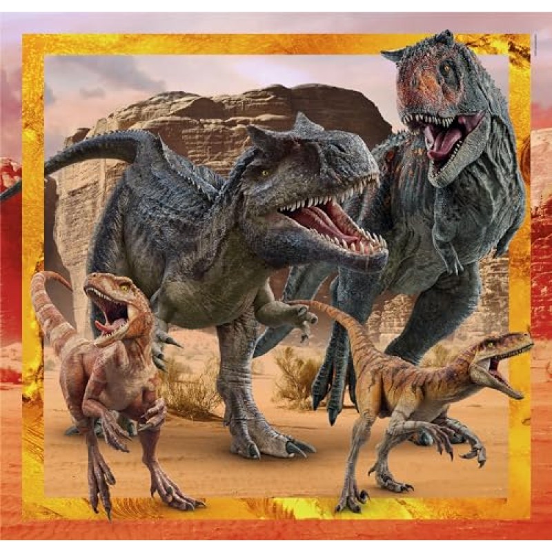 Clementoni - 25314 - Supercolor Puzzle - Jurassic World - 3x48 Pezzi (Include 3 Puzzle Da 48 Pezzi) - Puzzle Bambini 5 Anni, Puzzle Cartoni Animati, Made In Italy