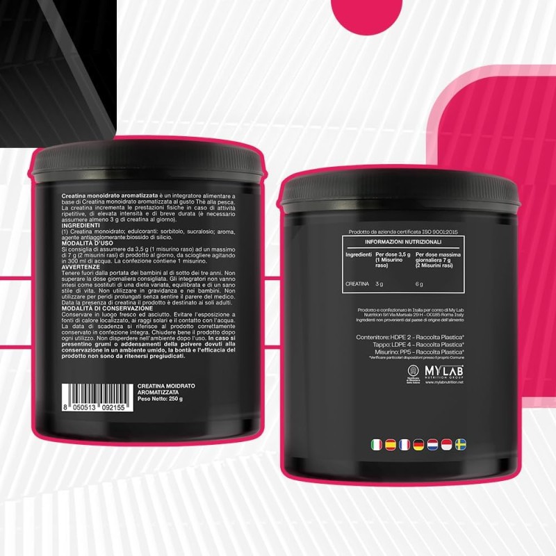 T-Rex Integratori Creatina Monoidrata - Integratore alimentare per massa muscolare e boost energetico pre workout (Thè Alla Pesca, 250 g (Confezione da 1)) - 1 unità (Confezione da 1) T-Rex Integratori Creatina Monoidrata - Integratore alimentare per massa muscolare e boost energetico pre workout (Thè Alla Pesca, 250 g (Confezione da 1)) - 1 unità (Confezione da 1)
