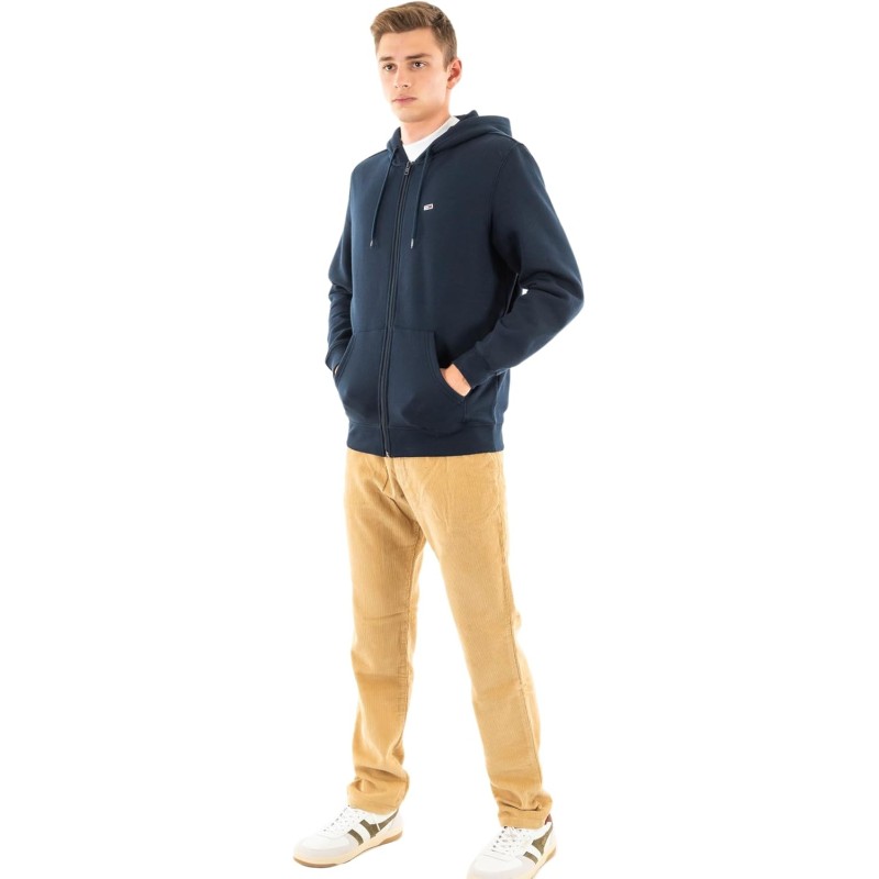 Tommy Jeans Uomo Felpa con Zip Flag Zip Thru con Cappuccio - XXL Blue (Dark Night Navy) Tommy Jeans Uomo Felpa con Zip Flag Zip Thru con Cappuccio - XXL Blue (Dark Night Navy)