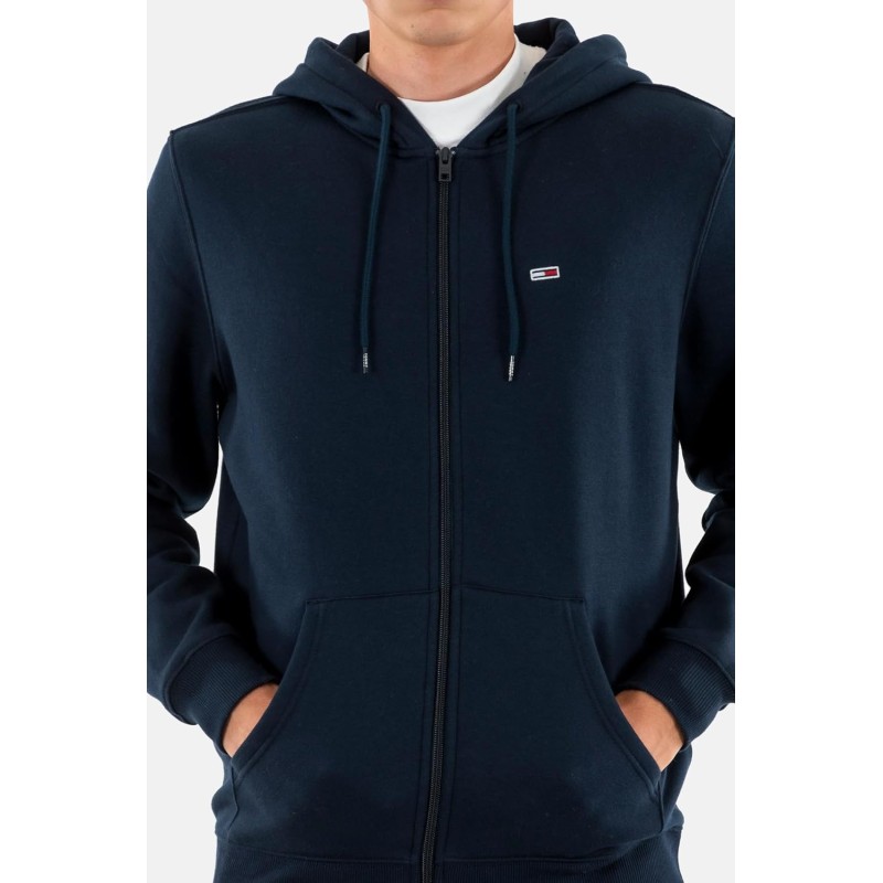 Tommy Jeans Uomo Felpa con Zip Flag Zip Thru con Cappuccio - S Blue (Dark Night Navy) Tommy Jeans Uomo Felpa con Zip Flag Zip Thru con Cappuccio - S Blue (Dark Night Navy)