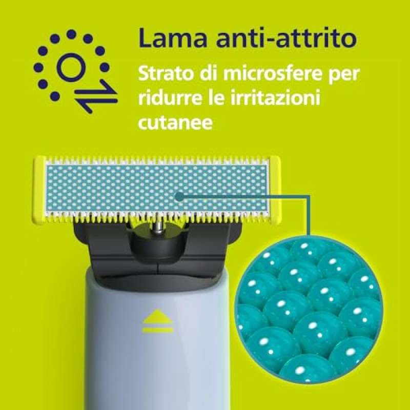 Philips OneBlade First Shave lama, compatibile con tutti i modelli OneBlade e OneBlade Pro, per pelli del viso molto sensibili, 1 pezzo (modello QP215/50)