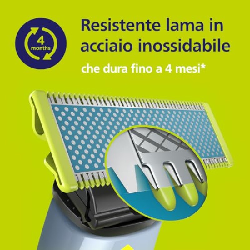 Philips OneBlade First Shave lama, compatibile con tutti i modelli OneBlade e OneBlade Pro, per pelli del viso molto sensibili, 1 pezzo (modello QP215/50)