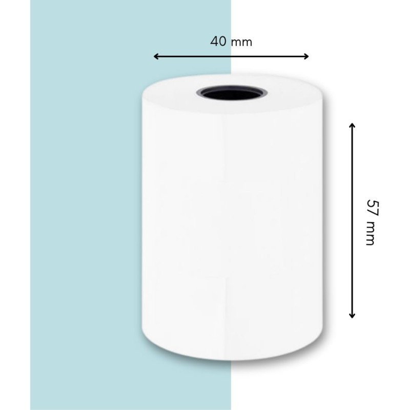 Double Dragon, Rotolo di ricevuta termica premium da 57 x 40 mm per macchina per carte di credito PDQ, POS, EPOS, registratore di cassa [Confezione da 10] - 10 rotoli