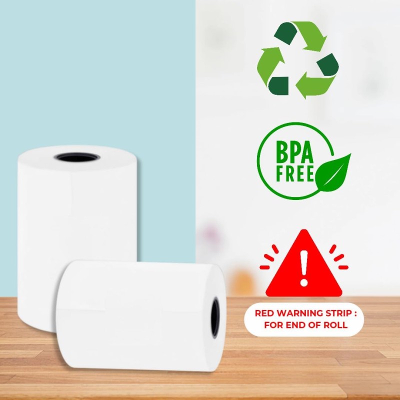 Double Dragon, Rotolo di ricevuta termica premium da 57 x 40 mm per macchina per carte di credito PDQ, POS, EPOS, registratore di cassa [Confezione da 10] - 10 rotoli