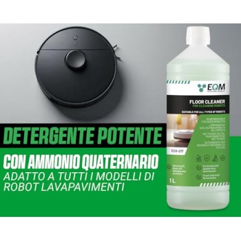 EQM - ECO-217 - Detergente per Robot Lavapavimenti - 1L - Valido per Qualsiasi Superficie grazie al Suo pH Neutro - Aroma Floreale - Packaging May Vary EQM - ECO-217 - Detergente per Robot Lavapavimenti - 1L - Valido per Qualsiasi Superficie grazie al Suo pH Neutro - Aroma Floreale - Packaging May Vary