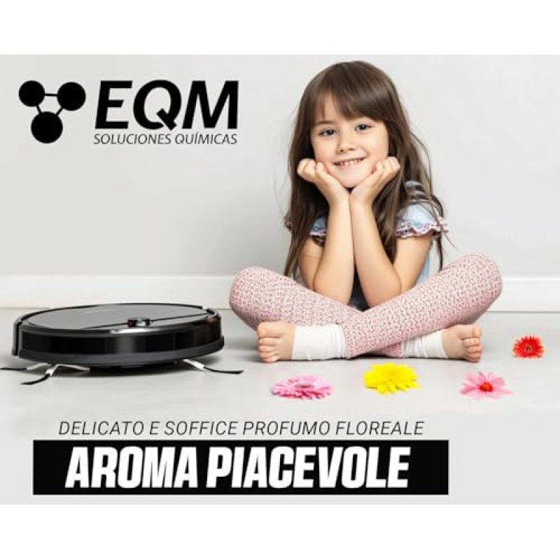 EQM - ECO-217 - Detergente per Robot Lavapavimenti - 1L - Valido per Qualsiasi Superficie grazie al Suo pH Neutro - Aroma Floreale - Packaging May Vary EQM - ECO-217 - Detergente per Robot Lavapavimenti - 1L - Valido per Qualsiasi Superficie grazie al Suo pH Neutro - Aroma Floreale - Packaging May Vary