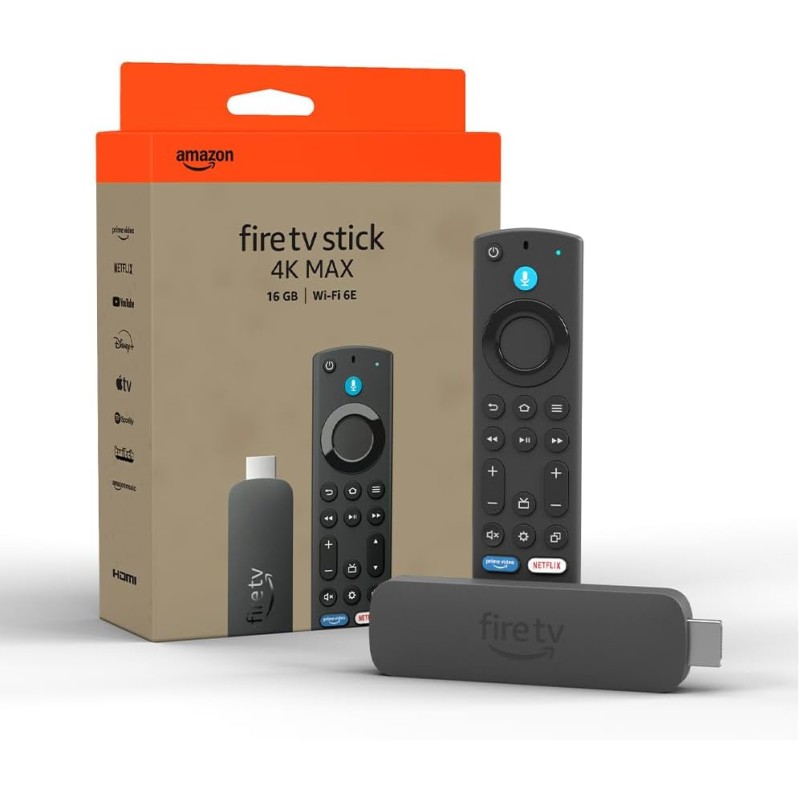 Fire TV Stick 4K Max di Amazon (Ultimo modello), Dispositivo per lo streaming con supporto per Wi-Fi 6E e modalità ambiente