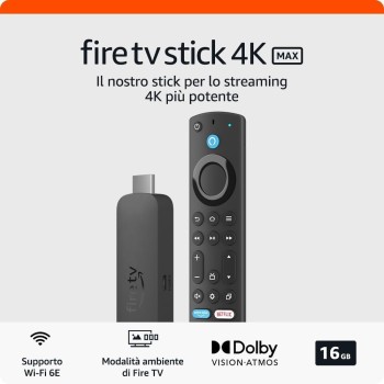Fire TV Stick 4K Max di Amazon (Ultimo modello), Dispositivo per lo streaming con supporto per Wi-Fi 6E e modalità ambiente