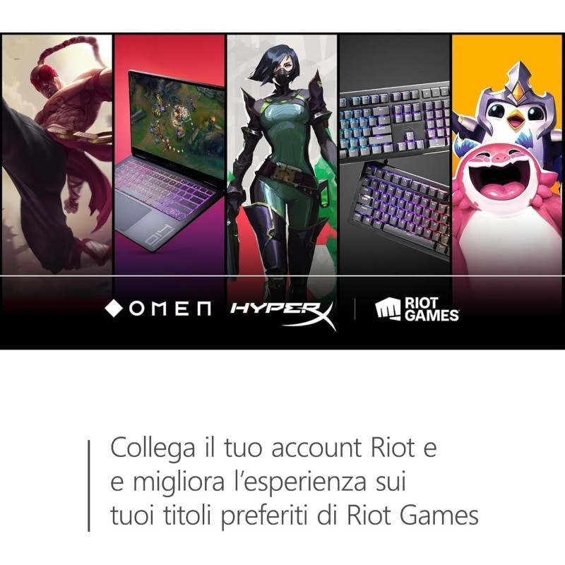 HP Victus 16-r1002sl Notebook, Intel Core i5-14450HX, RAM 16GB DDR5 5600Mhz, 512GB SSD, Display 16.1" FHD IPS 165Hz, RTX 4060 da 8GB, 3 Mesi di PC Game Pass inclusi, Windows 11, Grigio - 16"