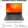 HP Victus 16-r1002sl Notebook, Intel Core i5-14450HX, RAM 16GB DDR5 5600Mhz, 512GB SSD, Display 16.1" FHD IPS 165Hz, RTX 4060 da 8GB, 3 Mesi di PC Game Pass inclusi, Windows 11, Grigio - 16"