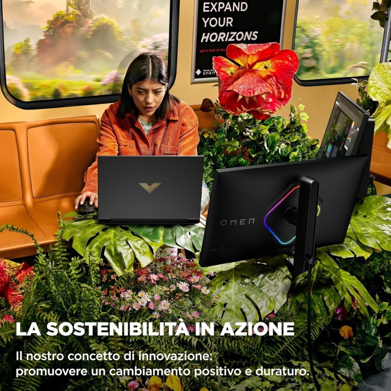 HP Victus 16-r1002sl Notebook, Intel Core i5-14450HX, RAM 16GB DDR5 5600Mhz, 512GB SSD, Display 16.1" FHD IPS 165Hz, RTX 4060 da 8GB, 3 Mesi di PC Game Pass inclusi, Windows 11, Grigio - 16"