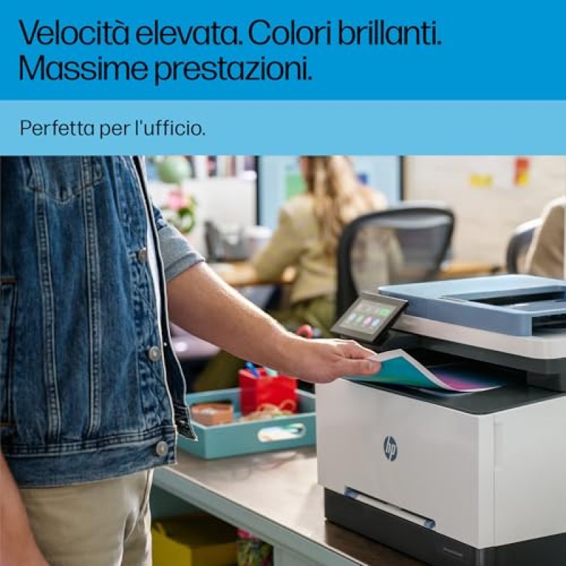 HP Color LaserJet Pro 3302fdw 499Q8F, Stampante Multifunzione A4, Stampa Fronte e Retro Automatico, 25 ppm B/N e a Colori, USB, Wi-Fi, Ethernet, Fax, Copia, Scansiona, ADF da 50 Fogli, Smart, Blu - Multifunzione
