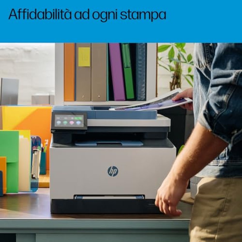 HP Color LaserJet Pro 3302fdw 499Q8F, Stampante Multifunzione A4, Stampa Fronte e Retro Automatico, 25 ppm B/N e a Colori, USB, Wi-Fi, Ethernet, Fax, Copia, Scansiona, ADF da 50 Fogli, Smart, Blu - Multifunzione