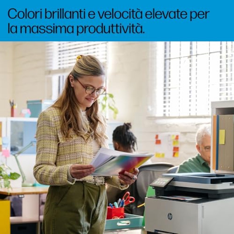 HP Color LaserJet Pro 3302fdw 499Q8F, Stampante Multifunzione A4, Stampa Fronte e Retro Automatico, 25 ppm B/N e a Colori, USB, Wi-Fi, Ethernet, Fax, Copia, Scansiona, ADF da 50 Fogli, Smart, Blu - Multifunzione