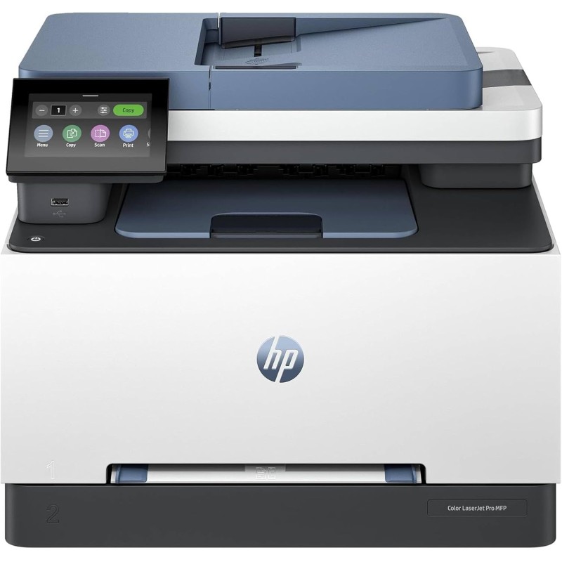 HP Color LaserJet Pro 3302fdw 499Q8F, Stampante Multifunzione A4, Stampa Fronte e Retro Automatico, 25 ppm B/N e a Colori, USB, Wi-Fi, Ethernet, Fax, Copia, Scansiona, ADF da 50 Fogli, Smart, Blu - Multifunzione