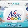 Nice Baby Acqua Salviette per Cambio Pannolino, con il 98% di Acqua ed Estratto di Aloe, Dermatologicamente Testate, Confezione da 72 Salviette