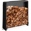 Relaxdays Scaffale Porta Legna da Camino con Telo Protettivo, Portalegna da Ardere, in Ferro, 110 x 110 x 29 cm, Nero - 110 x 110 x 29 cm Relaxdays Scaffale Porta Legna da Camino con Telo Protettivo, Portalegna da Ardere, in Ferro, 110 x 110 x 29 cm, Nero - 110 x 110 x 29 cm