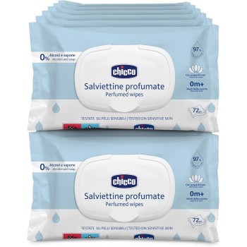 Chicco Salviette multiuso per neonati con placca senza alcool, profumate per pelli sensibili, confezione multipla da 864 salviette, 12 confezioni da 72 panni Chicco Salviette multiuso per neonati con placca senza alcool, profumate per pelli sensibili, confezione multipla da 864 salviette, 12 confezioni da 72 panni